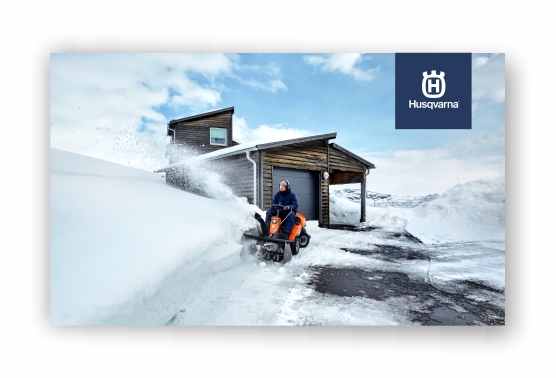 HQ bild Rider med snöslunga  2500x1500mm